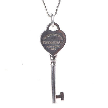 Tiffany Sterling Silver Return to Tiffany Heart Key Pendant Necklace 4 of 6