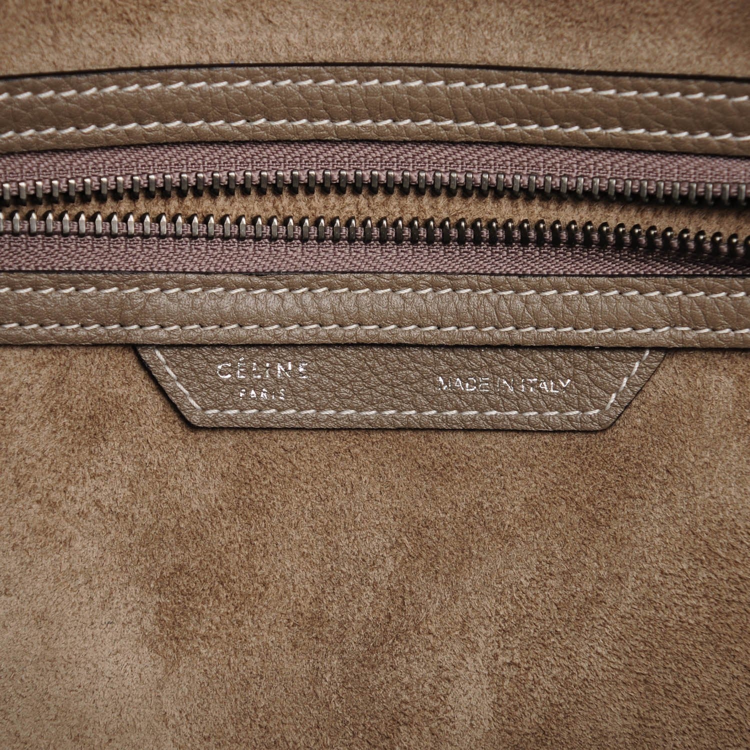 Celine Drummed Calfskin Micro Luggage Souris 6 of 7