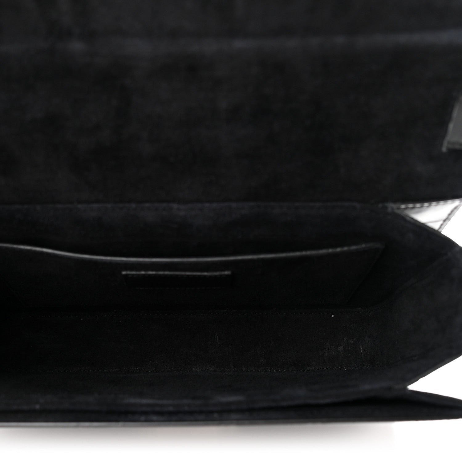 Saint Laurent Calfskin Crocodile Embossed Medium Bellechasse Satchel Black 5 of 14