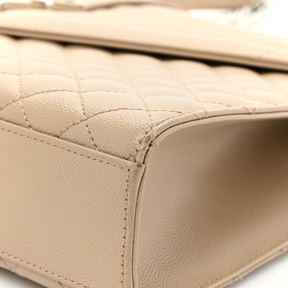 Saint Laurent Grain De Poudre Mixed Matelasse Large Triquilt Monogram Satchel Dark Beige 12 of 15