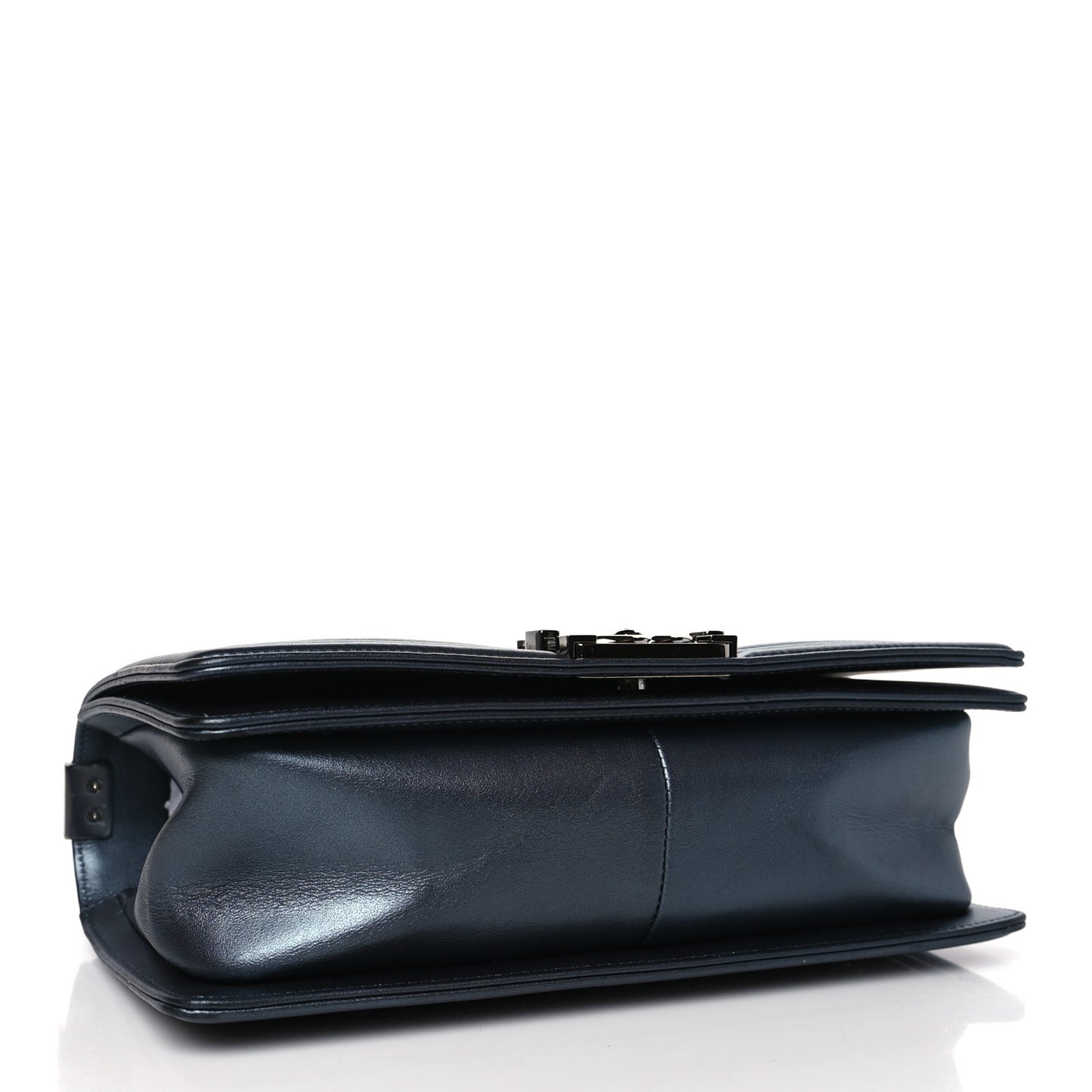 Calfskin Crystal Quilted Medium Boy Flap Charcoal