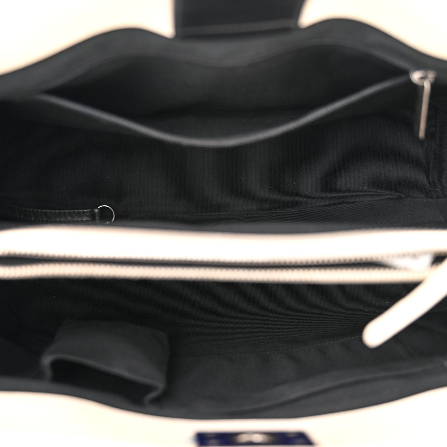 Glazed Calfskin Boy Tote Black Beige