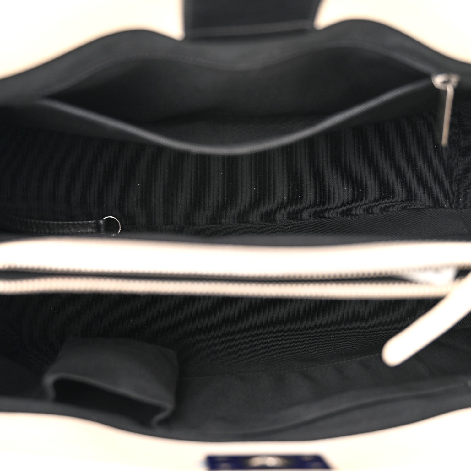 Chanel Glazed Calfskin Boy Tote Black Beige 5 of 10