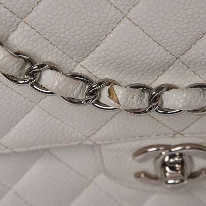 Chanel Caviar Quilted Medium Double Flap White 13 of 18