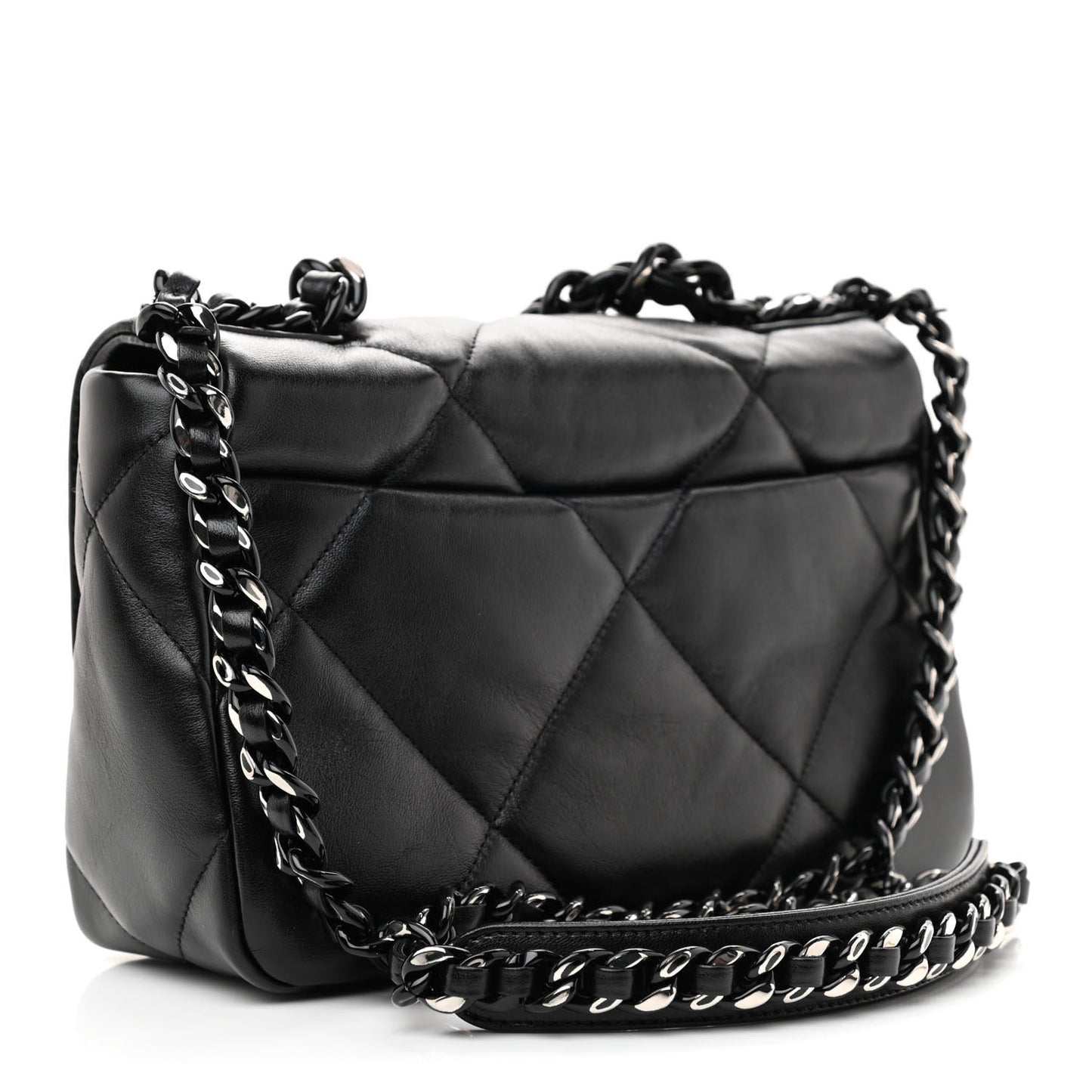 Lambskin Quilted Medium Chanel 19 Flap So Black