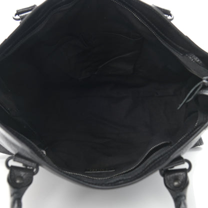 Balenciaga Shiny Grained Goatskin Black Metallic Edge City Black 5 of 9