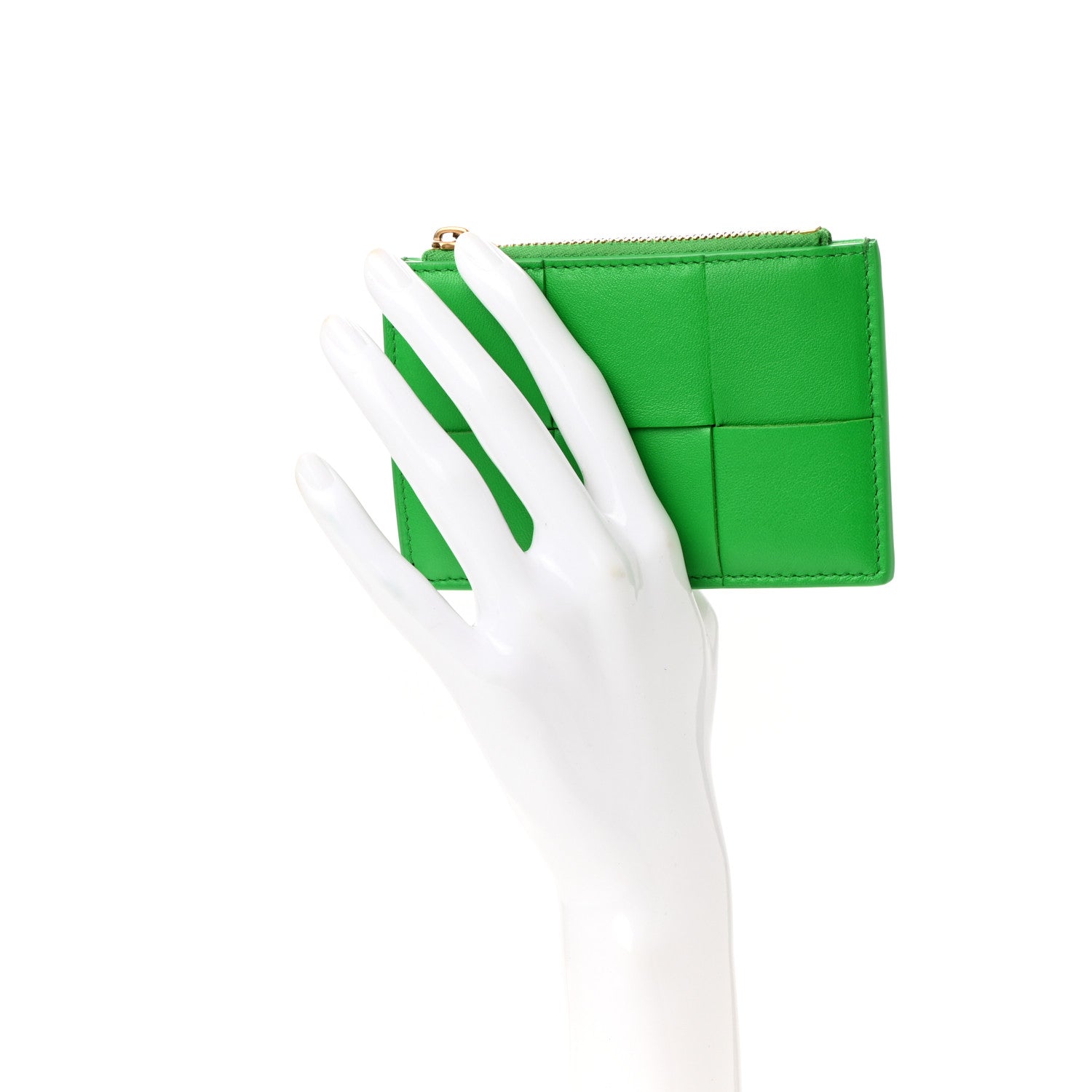 Bottega Veneta Nappa Maxi Intrecciato Zip Card Holder Parakeet 2 of 9