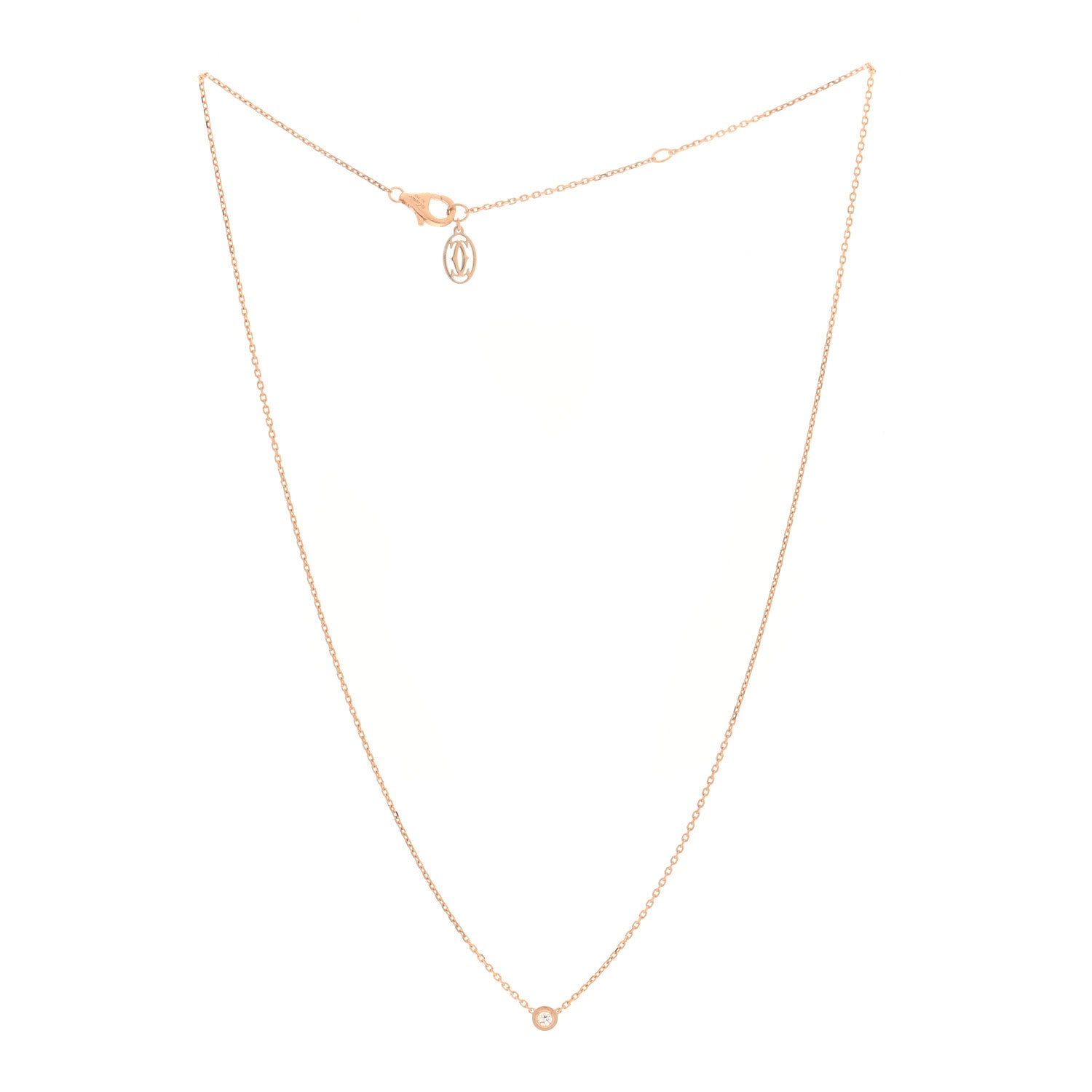 Cartier 18K Pink Gold Diamond XS D'Amour Pendant Necklace 3 of 4