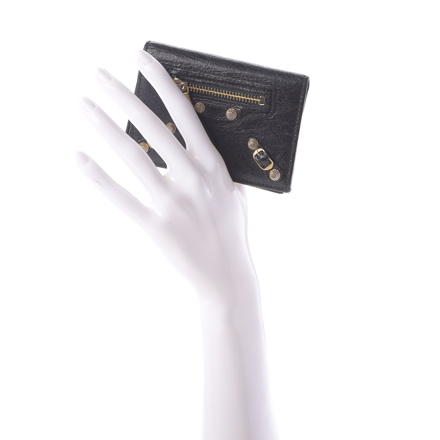 Balenciaga Agneau Giant 12 Gold Card Case Black 2 of 8