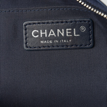 Chanel Crumpled Calfskin Quilted Casual Rock Waist Bag Fanny Pack Blue 5 of 9