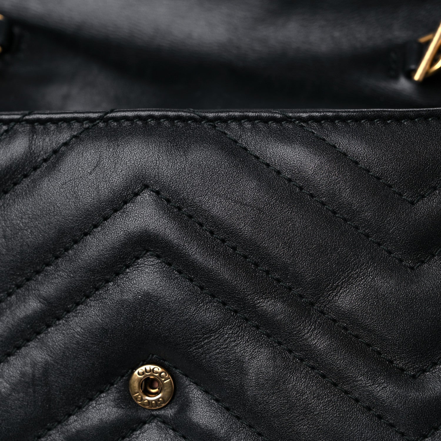 Gucci Calfskin Matelasse Super Mini GG Marmont Shoulder Bag Black 11 of 13
