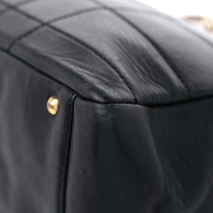 Chanel Calfskin Stitched Chocolate Bar Shopping Tote Black 9 of 19