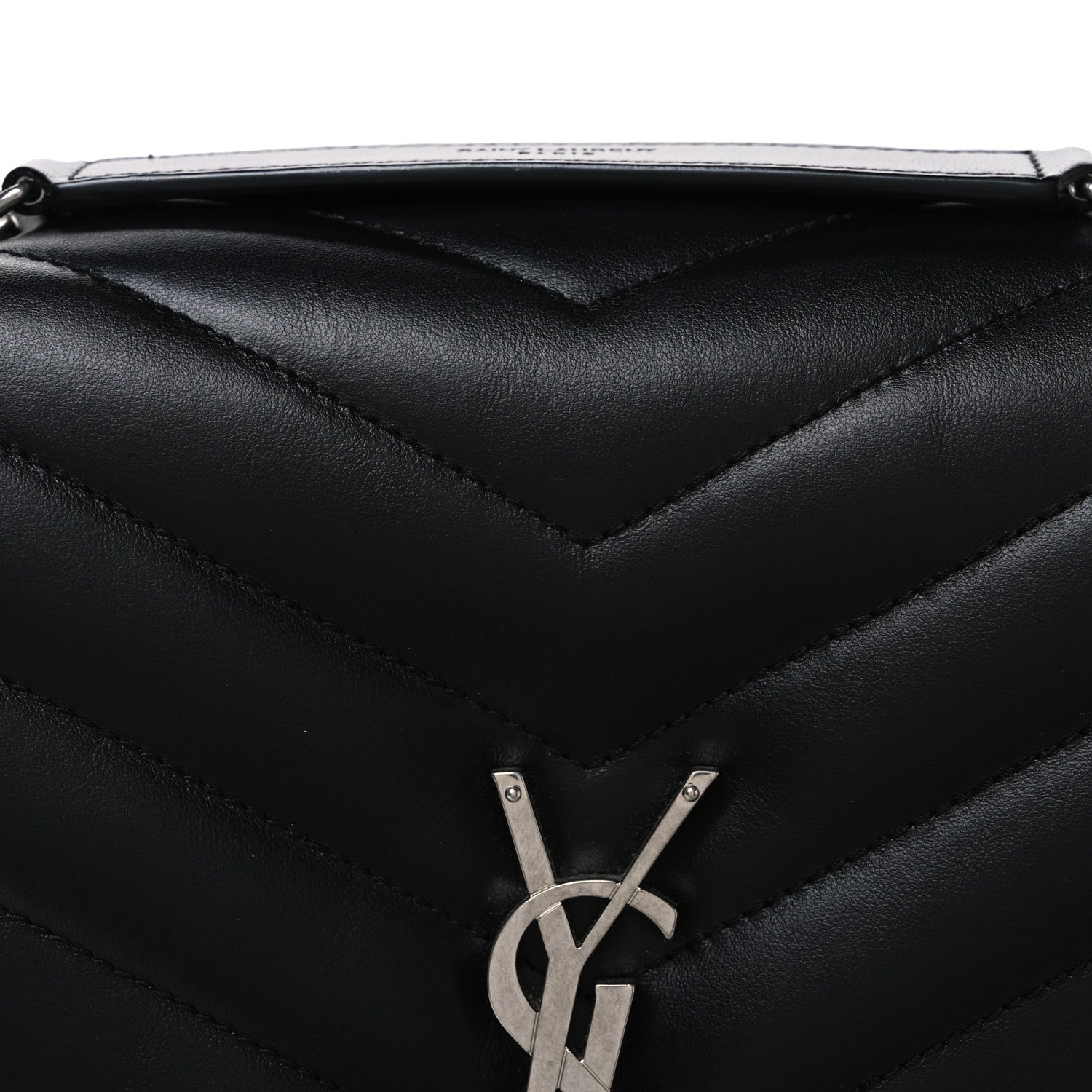 Saint Laurent Calfskin Y Quilted Monogram Medium Loulou Chain Satchel Black 8 of 10