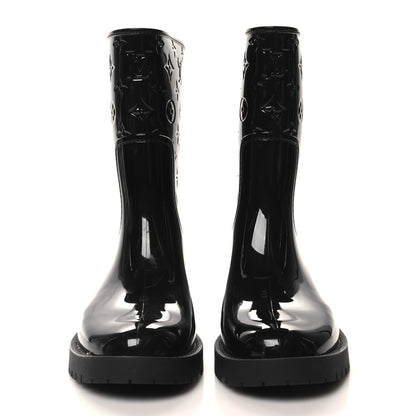 Louis Vuitton Rubber Embossed Monogram Splash Rain Short Boots 38 Black 2 of 7