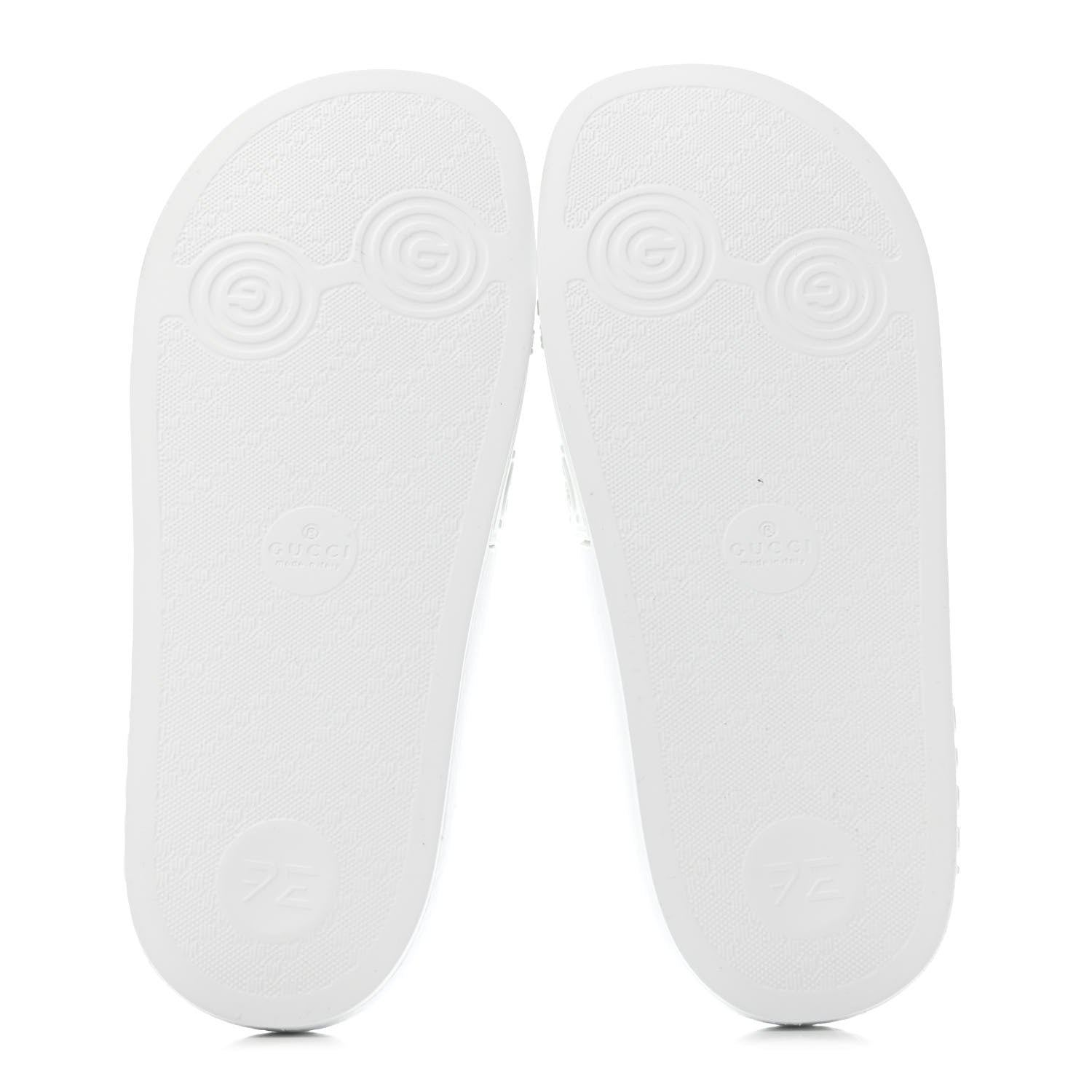 Gucci Rubber GG Monogram Perforated Womens Slide Sandals 35 Great White 4 of 4