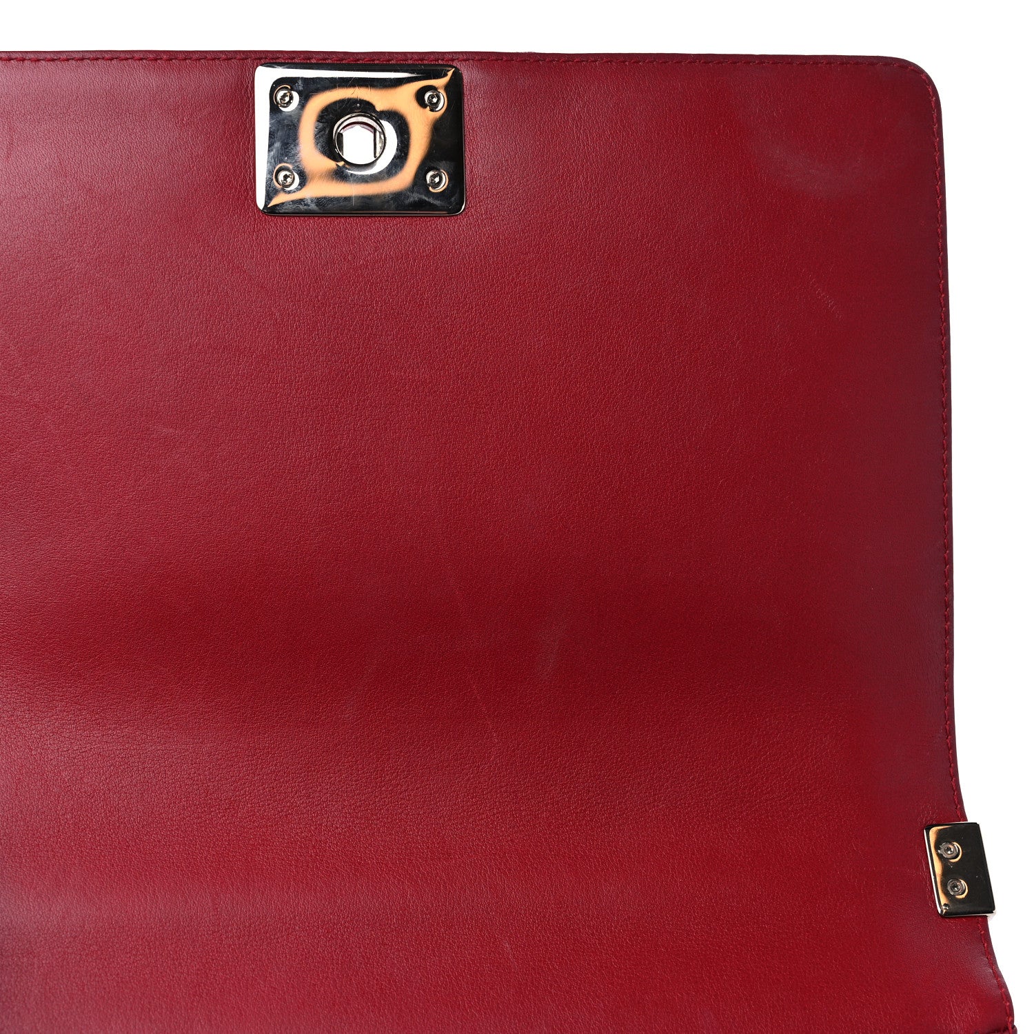 Chanel Patent Calfskin New Medium Plexiglass Boy Flap Red 12 of 15