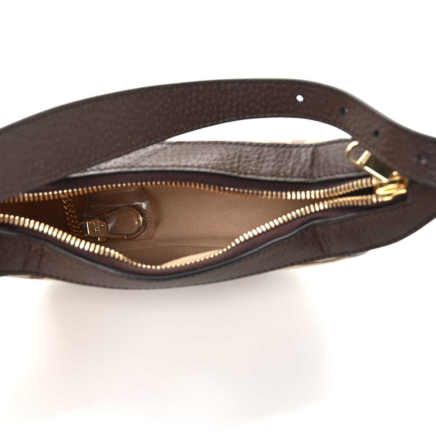 Gucci Monogram Jumbo GG Textured Dollar Calfskin Web Mini Ophidia Half Moon Hobo Camel Ebony New Acero 5 of 8