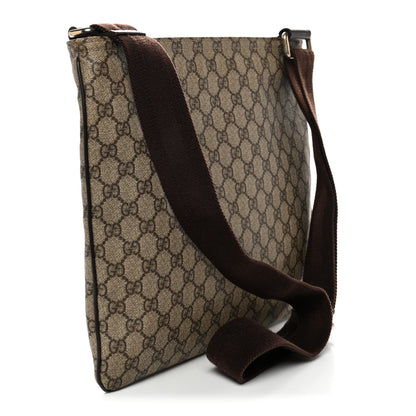 Gucci GG Supreme Monogram Medium Flat Messenger Bag Dark Brown 3 of 12