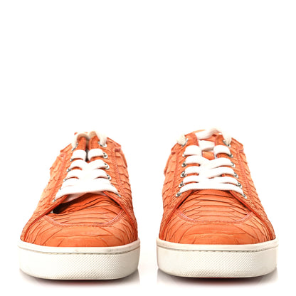 Christian Louboutin Snakeskin Mens Rantulow Flat Sneakers 40 Papaye 3 of 14