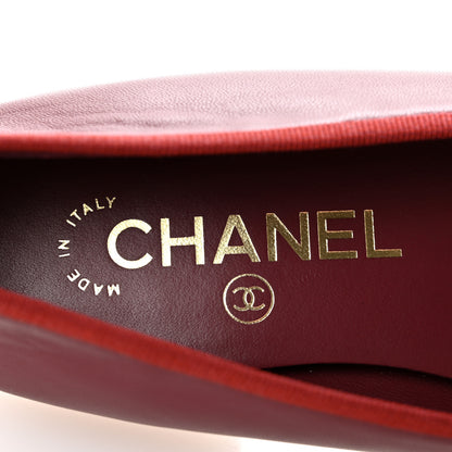 Chanel Lambskin Cap Toe CC Slingback Flats 35 Burgundy Pink 36 Burgundy Pink 8 of 11