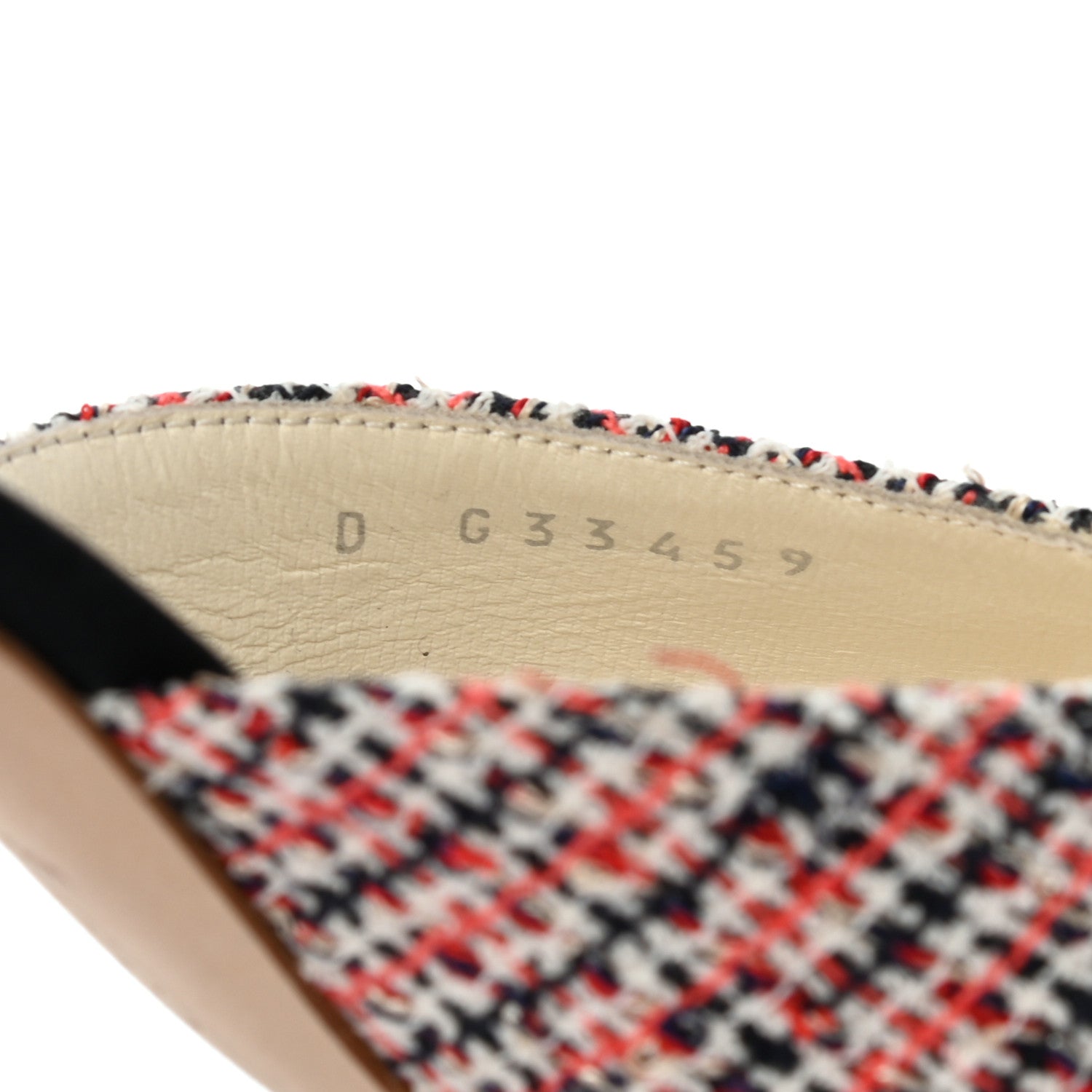 Chanel Tweed Grosgrain Pearl Cap Toe Mules 37 Black Red 8 of 9