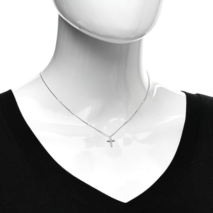 Cartier 18K White Gold Diamond Symbols Cross Pendant Necklace 2 of 5