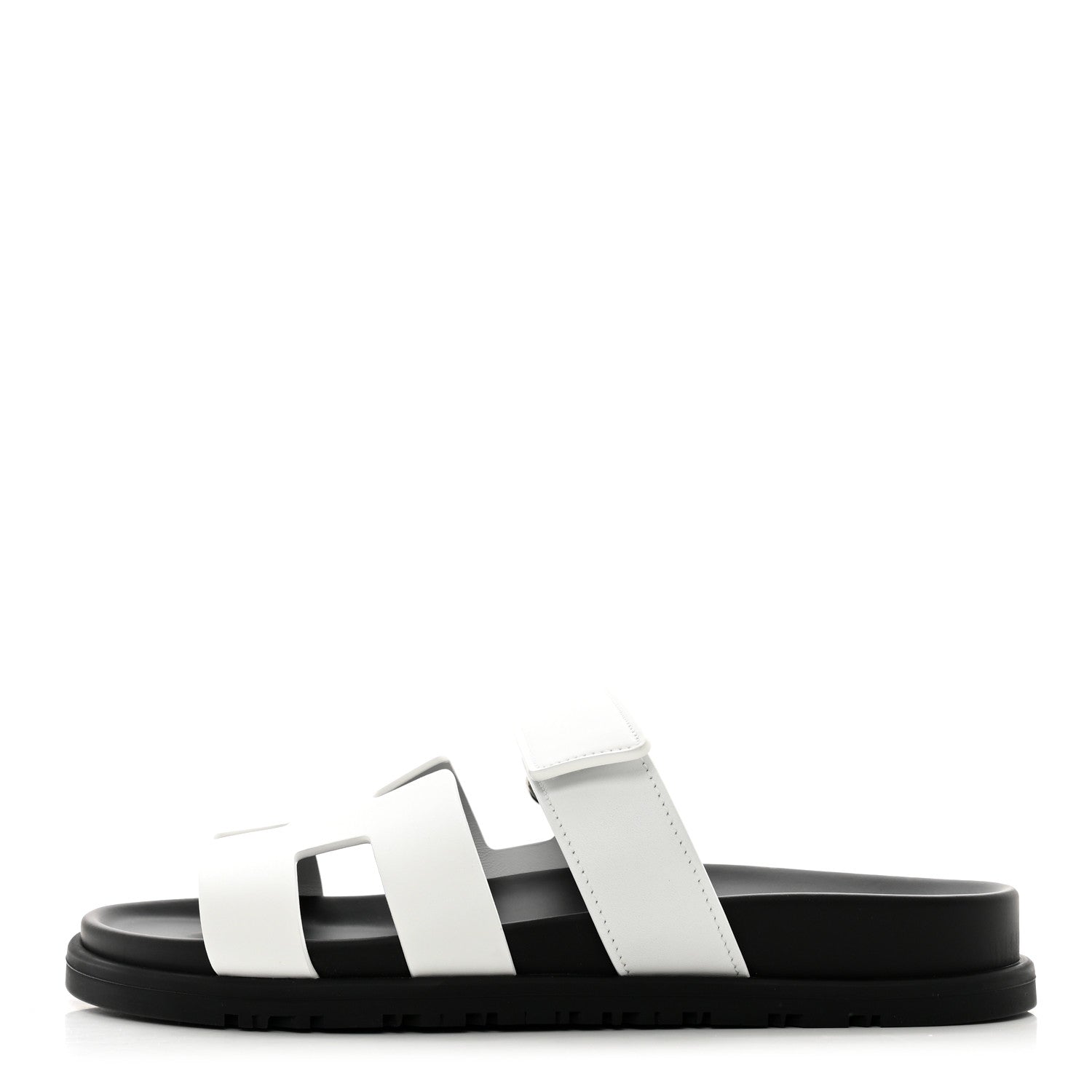 Hermes Calfskin Womens Chypre Sandals 37 White 1 of 9