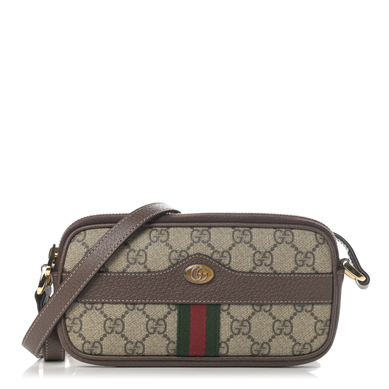 Gucci GG Supreme Monogram Web Mini Ophidia GG Bag Brown 1 of 11