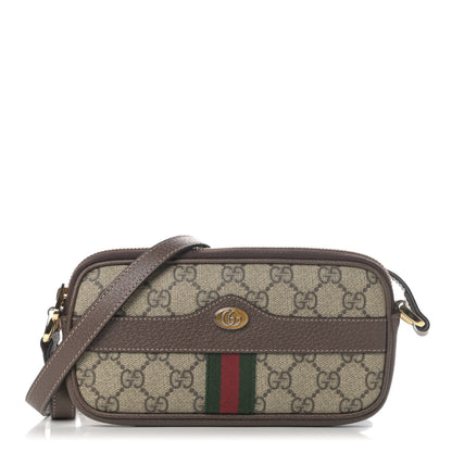 Gucci GG Supreme Monogram Web Mini Ophidia GG Bag Brown 1 of 11
