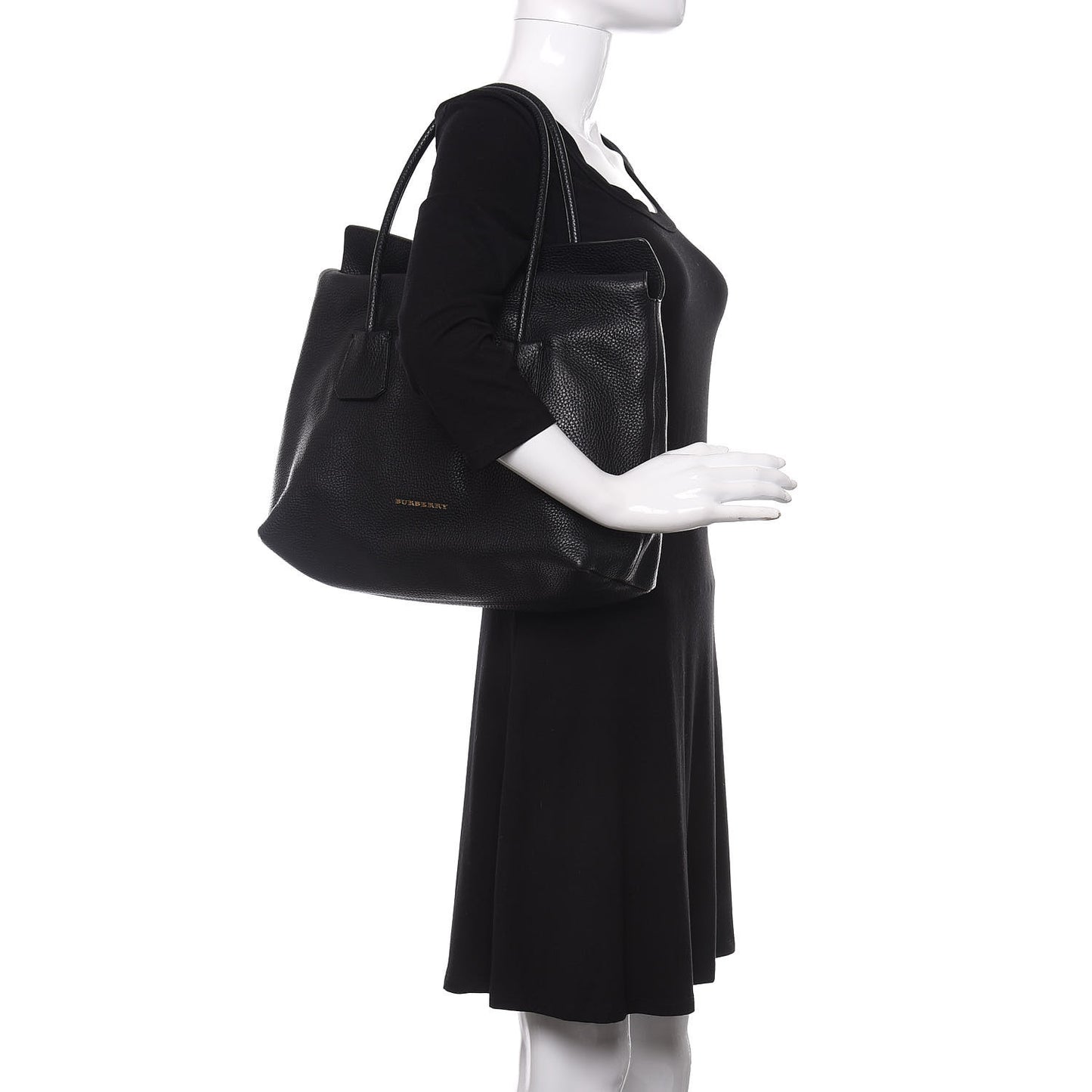 London Grainy Calfskin Medium Baynard Tote Black