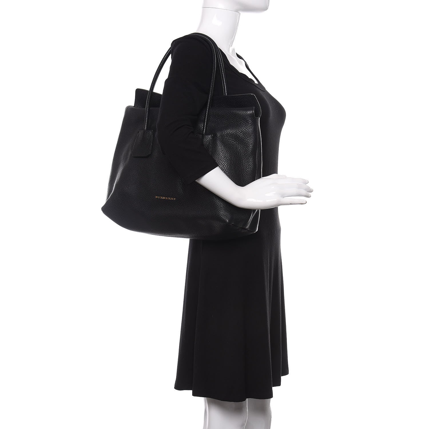 Burberry London Grainy Calfskin Medium Baynard Tote Black 2 of 9