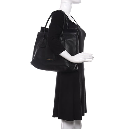 Burberry London Grainy Calfskin Medium Baynard Tote Black 2 of 9