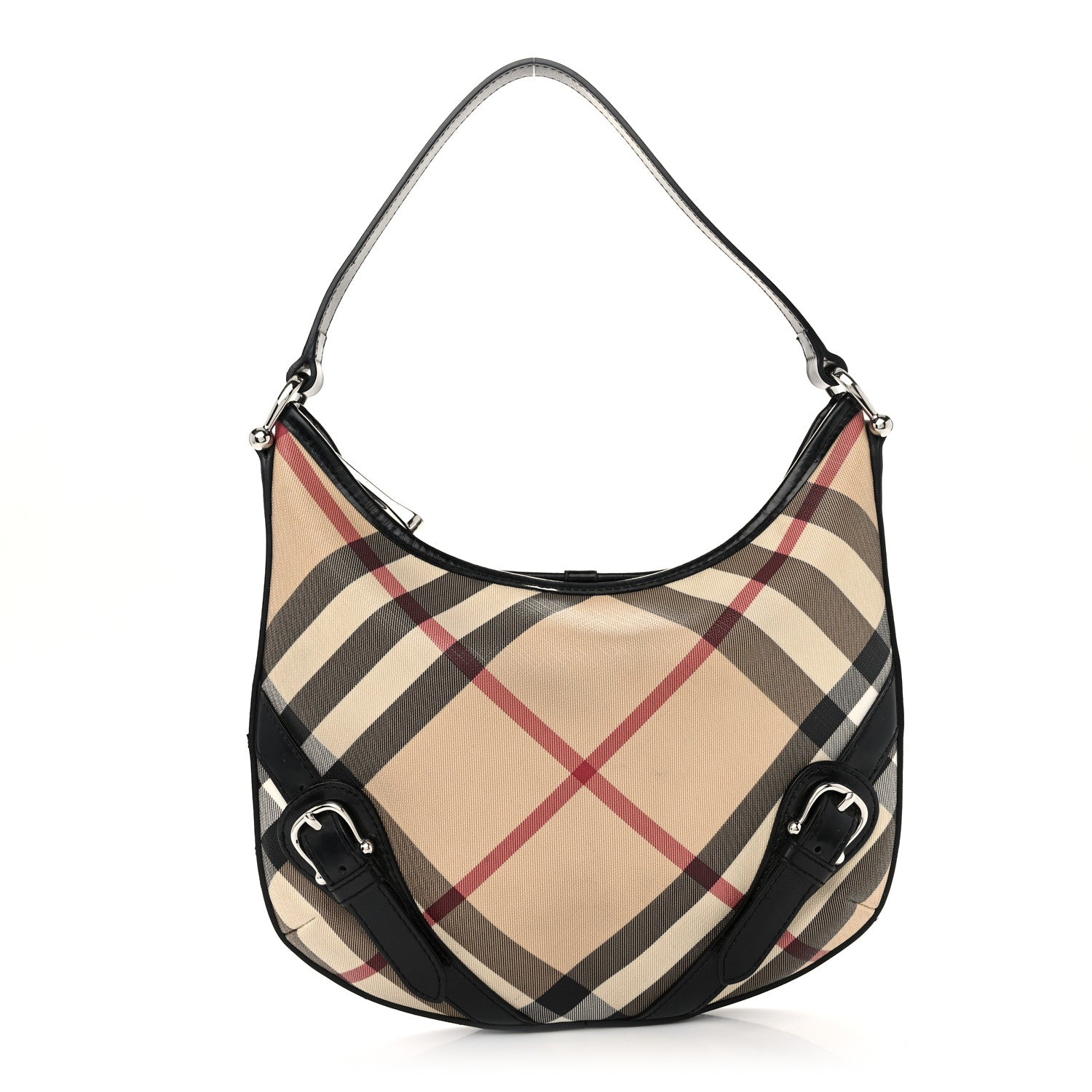 Burberry Supernova Check Buckle Hobo Black 1 of 10