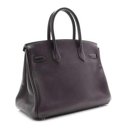 Hermes Taurillon Clemence Birkin 30 Raisin 3 of 13