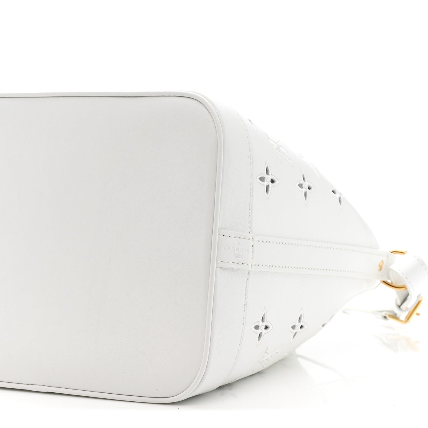 Calfskin Monogram Cutout Petit Noe White