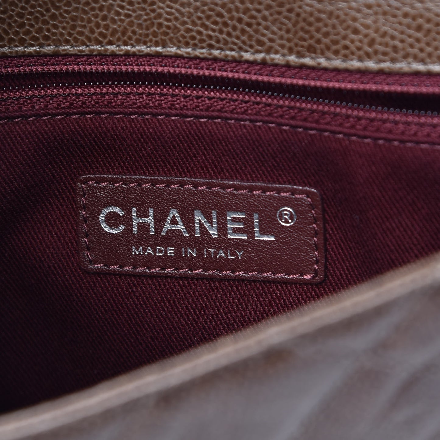 Crumpled Grained Calfskin Medium CC Crave Flap Brown