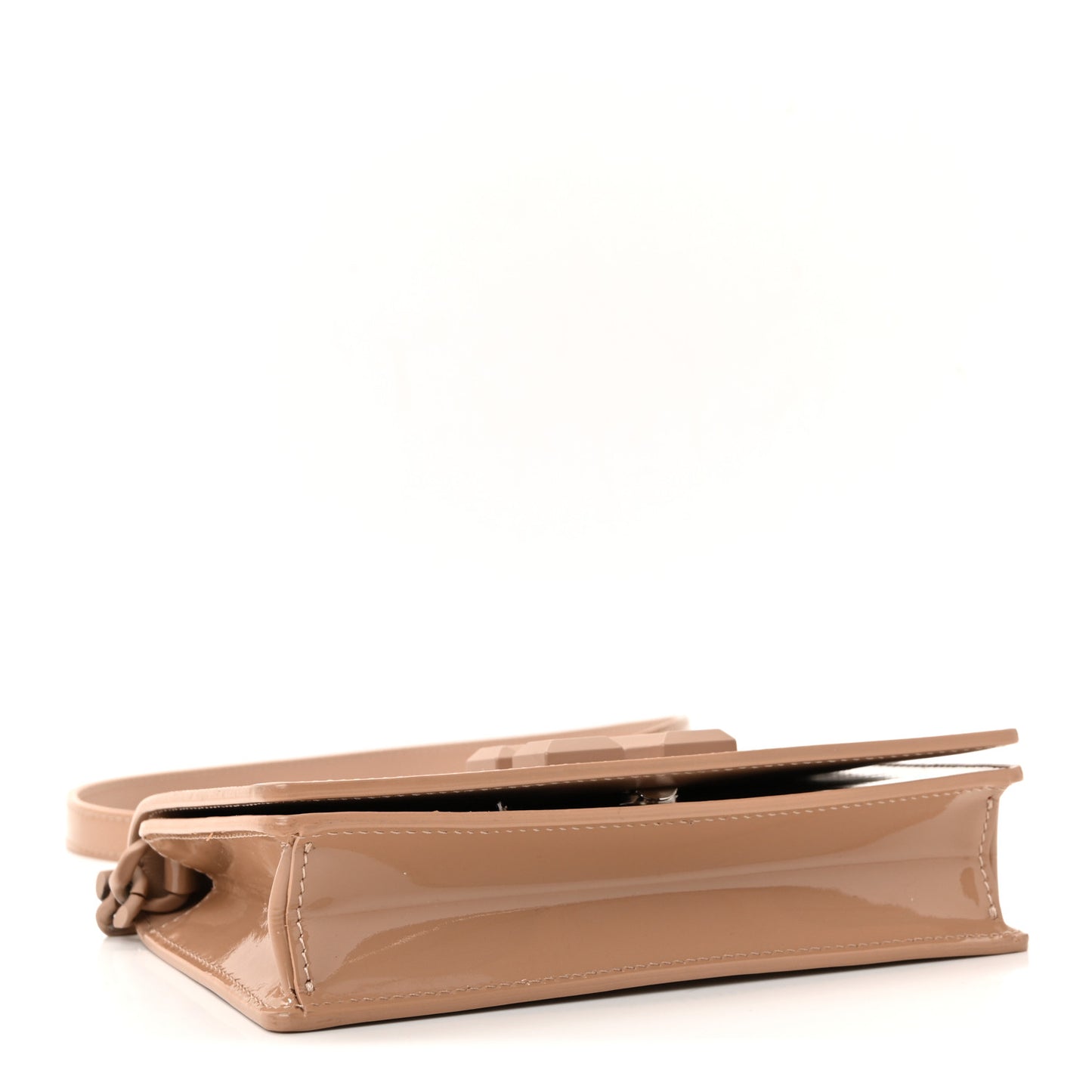 OFF WHITE Patent Jitney 0.5 Crossbody Bag Nude