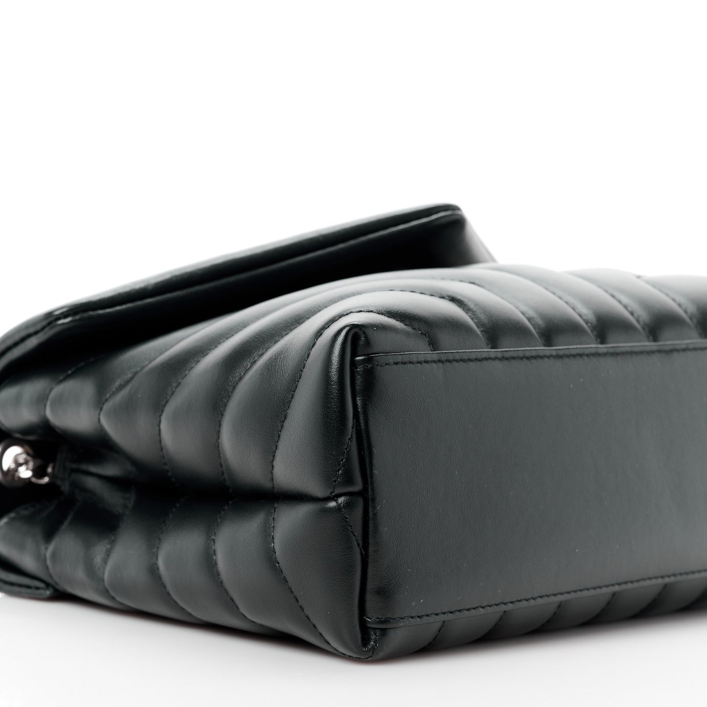 Calfskin Y Quilted Monogram Small Loulou Chain Satchel Black