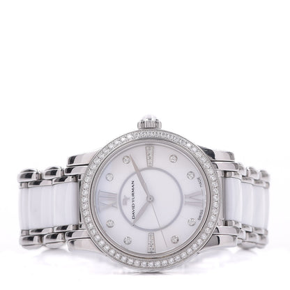 David Yurman Stainless Steel Ceramic Diamond Bezel 34mm Classic Quartz Watch White 3 of 7