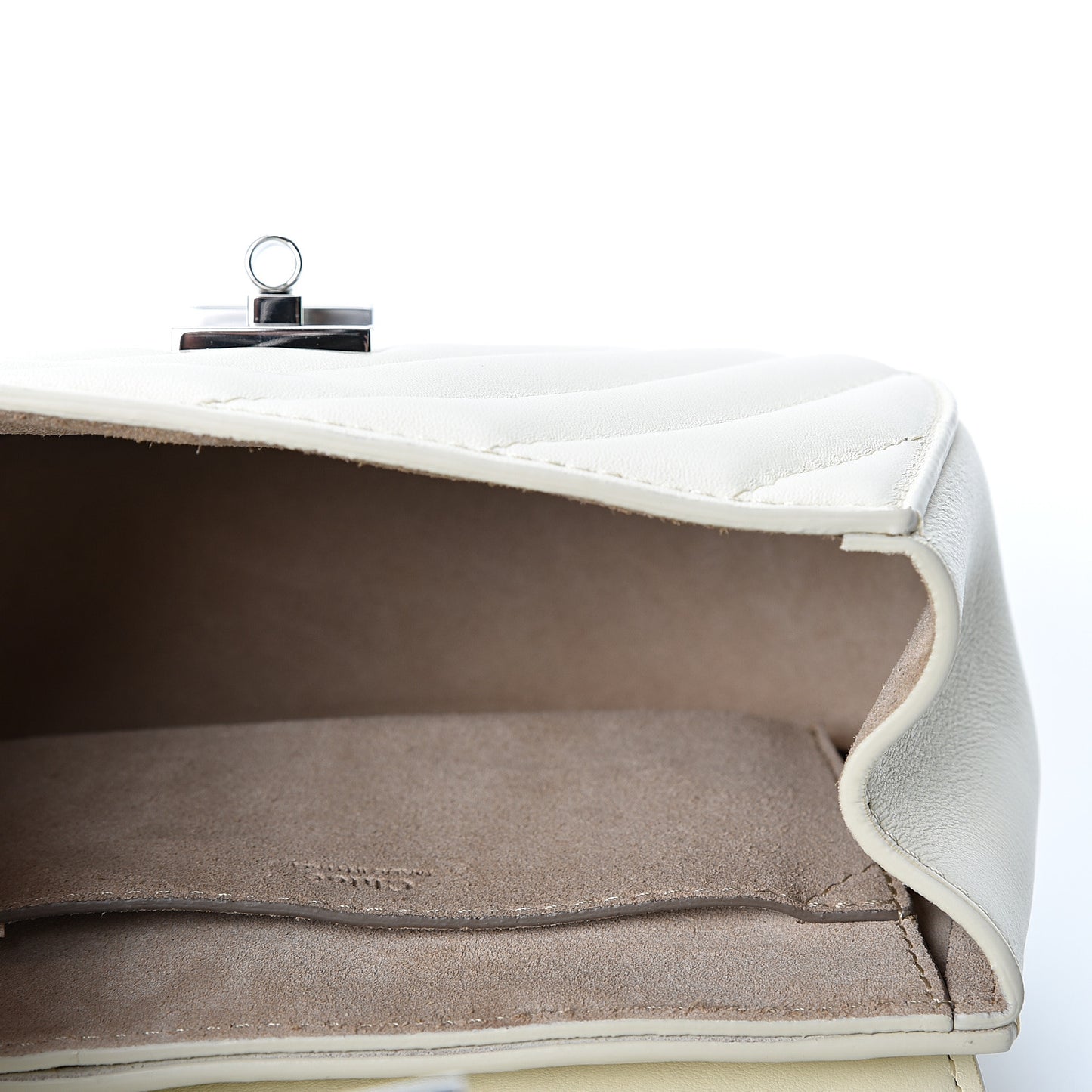 Calfskin Quilted Mini Drew Bijou Shoulder Bag Natural White