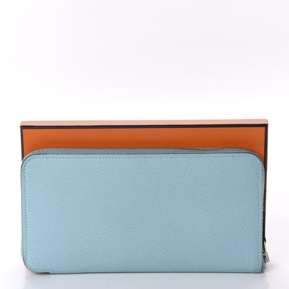 Hermes Epsom Silk'In Wallet Bleu Atoll Rose Tyrien 7 of 7