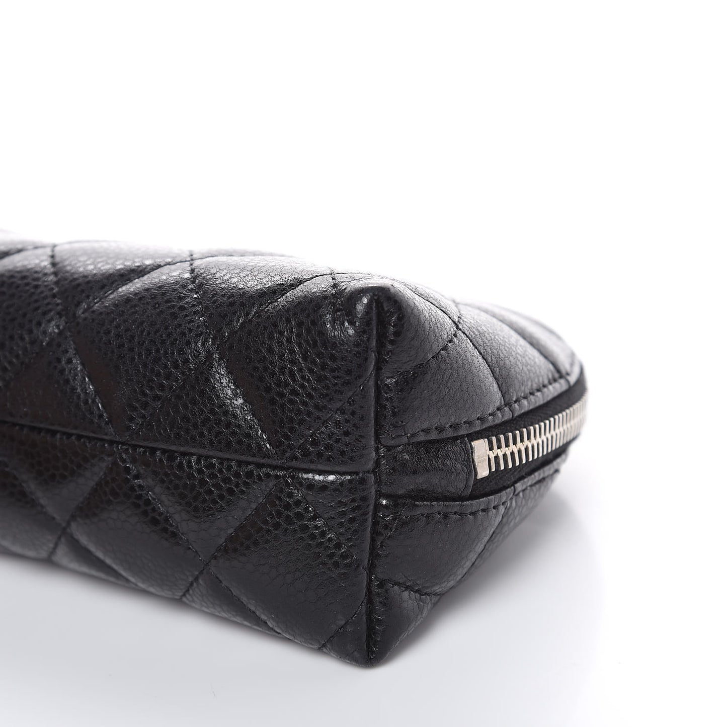 Caviar Quilted Cosmetic Case Black