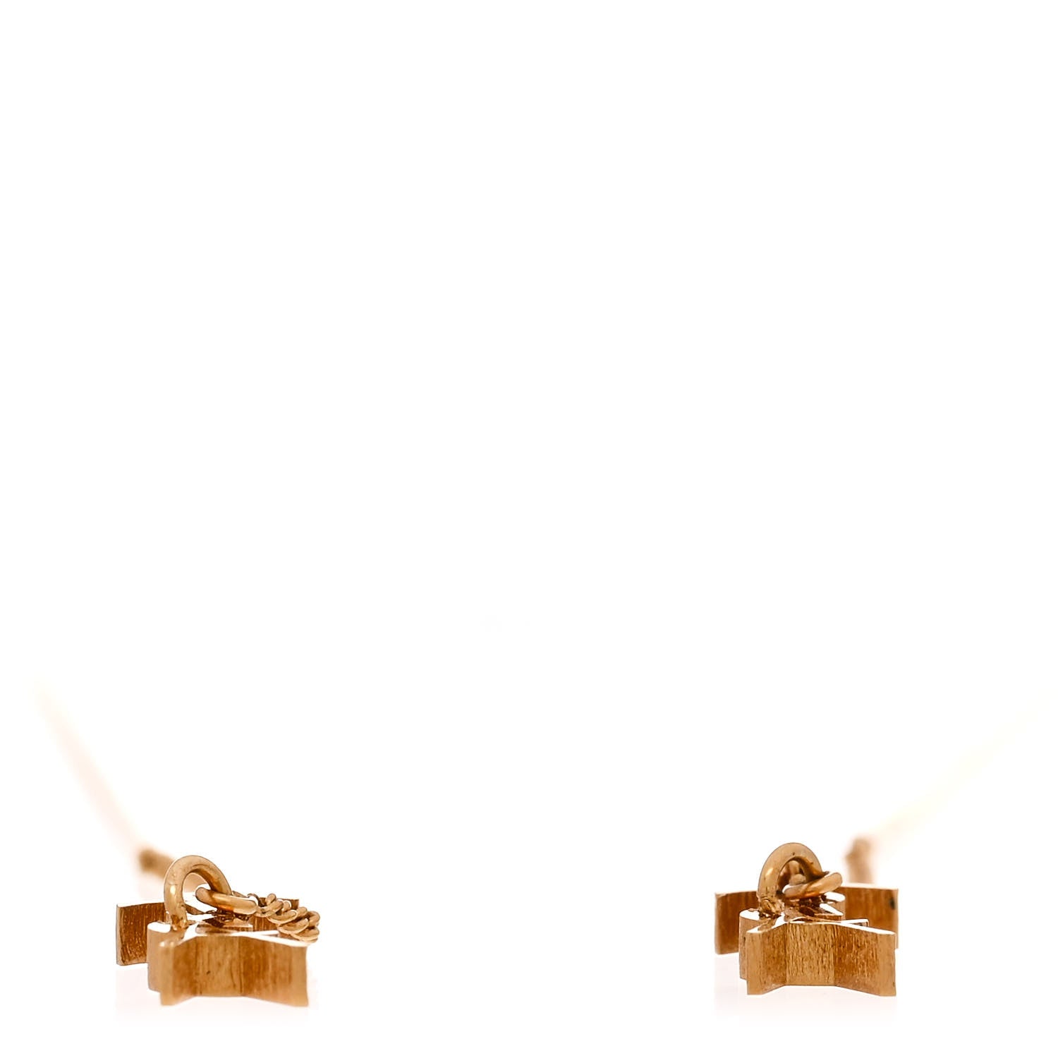 Saint Laurent Metal Monogram Pendant Threader Earrings Gold 3 of 5
