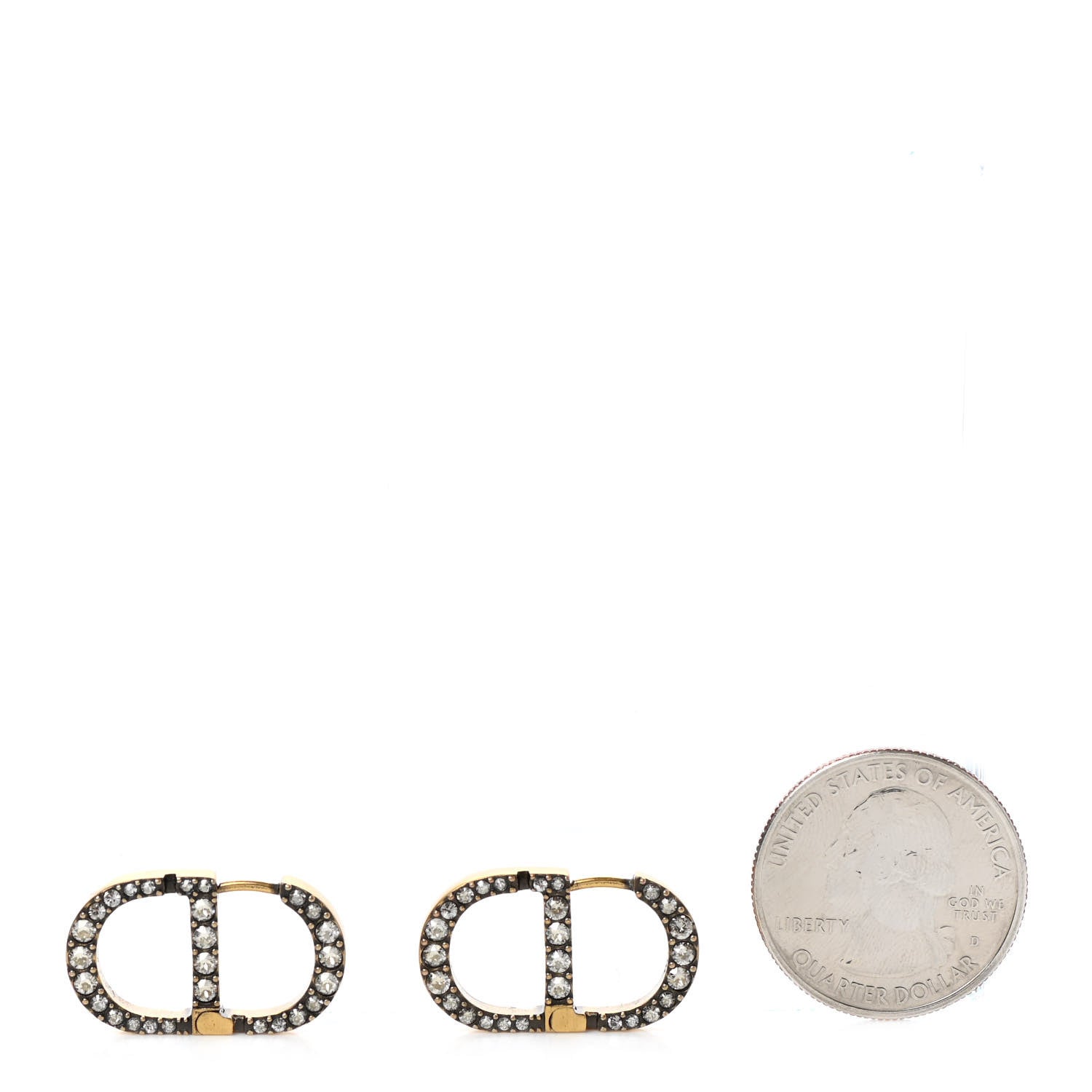 Christian Dior Crystal 30 Montaigne Earrings Gold 2 of 5