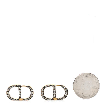Christian Dior Crystal 30 Montaigne Earrings Gold 2 of 5