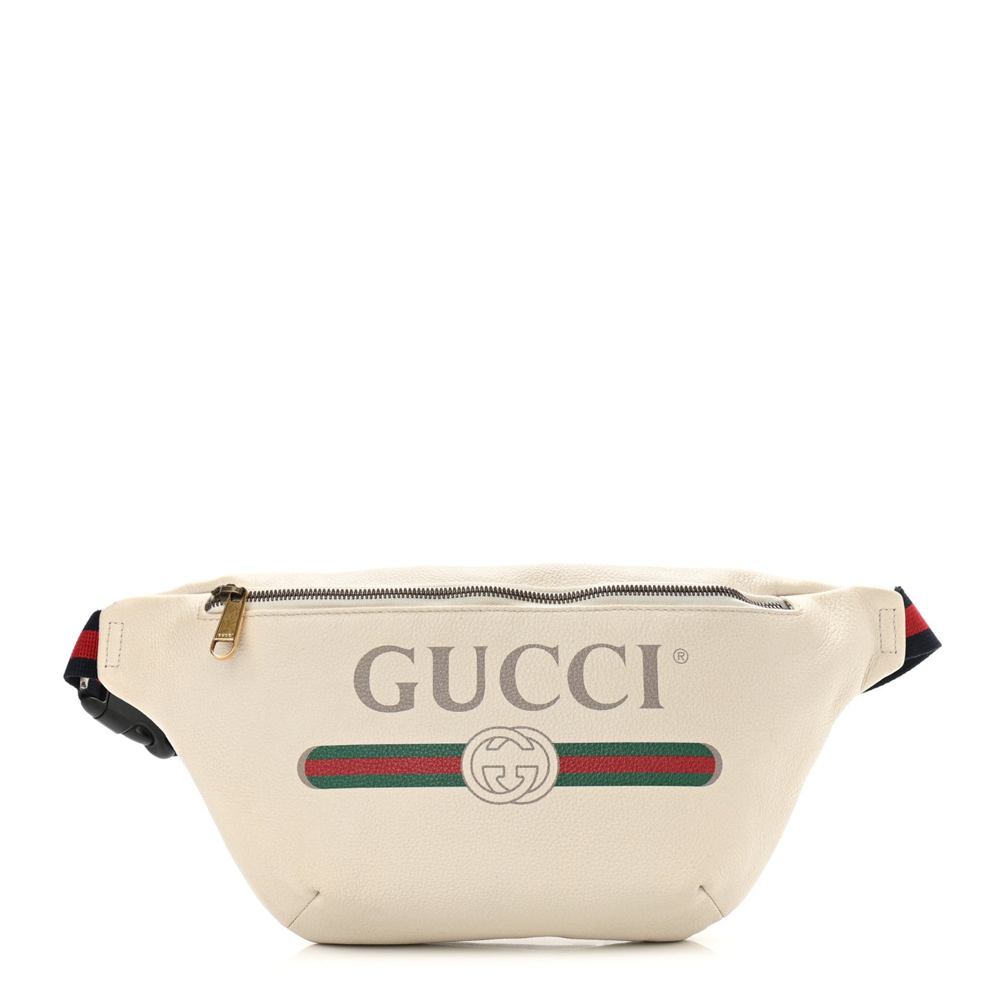 Grained Calfskin Logo Belt Bag White