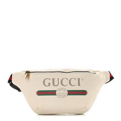 Gucci Grained Calfskin Logo Belt Bag White 1 of 10