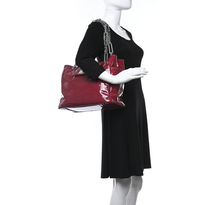 Chanel Patent Mademoiselle Lock Large Shopper Tote Purple 2 of 8
