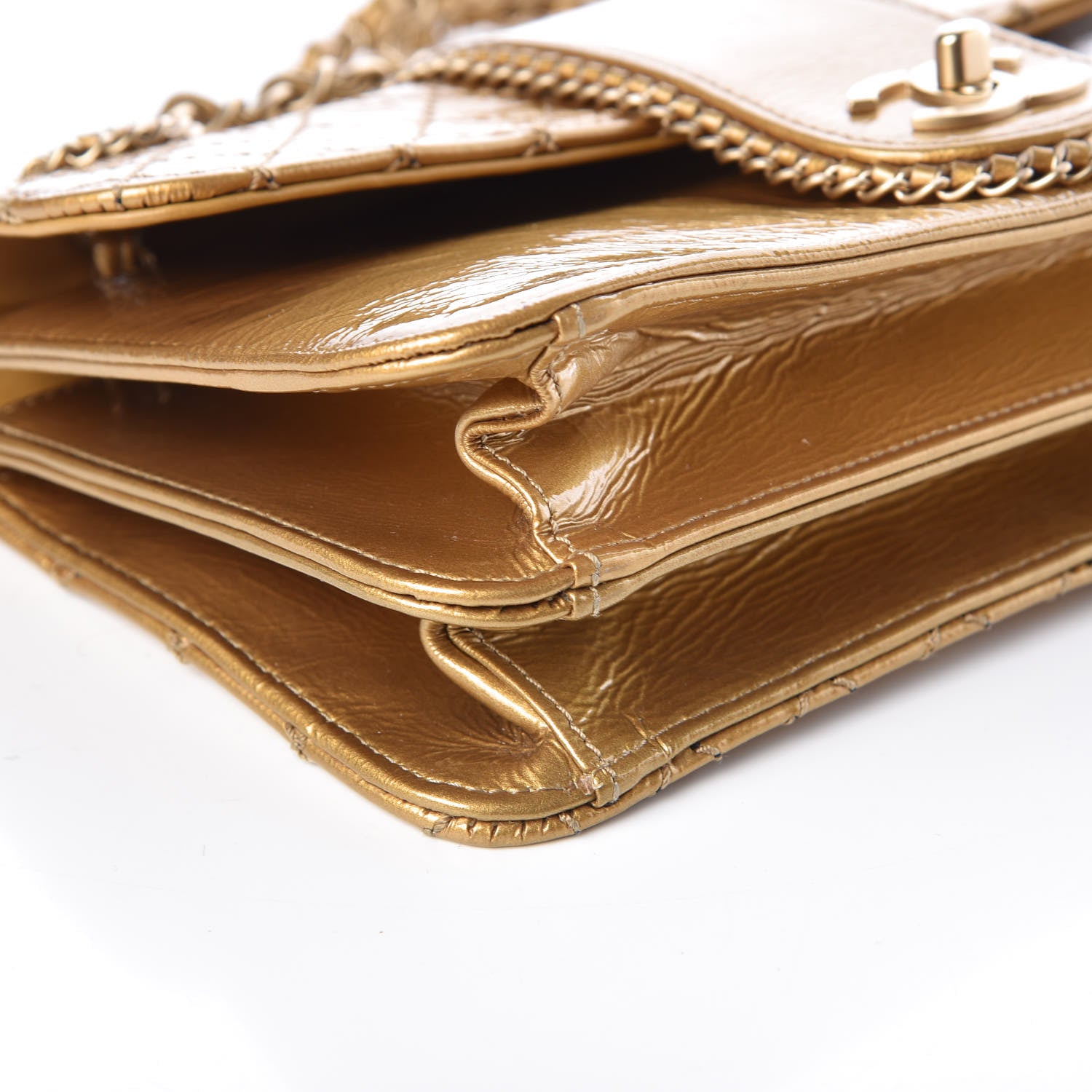 Chanel Patent Medium Madison Flap Gold 11 of 12