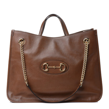 Gucci New Sakai Calfskin Lux Large Horsebit 1955 Tote Bag Brown Sugar 1 of 4
